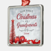 Onze Eerste Kerstmis als Grootouders Tijdloos Metalen Ornament (Links)