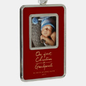 Onze eerste Kerstmis als grootouders... Verzilverd Kader Ornament (Rechts)