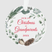 Onze eerste Kerstmis als Grootouders Winter Wreate Ornament (voorkant)