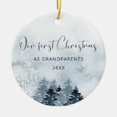 Onze eerste Kerstmis als grootouderversiering Keramisch Ornament (Voorkant)