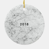 Onze eerste Kerstmis als meneer en mevrouw Marble Keramisch Ornament (Achterkant)