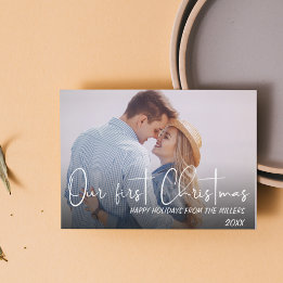 Onze Eerste Kerstmis Als Meneer En Mevrouw Prettig Feestdagenkaart