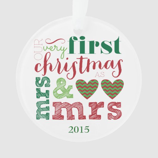 Onze eerste Kerstmis als mevrouw en mevrouw Orname Ornament (voorkant)