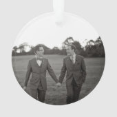 Onze eerste Kerstmis als Mr. en Mr. Photo Gay Ornament (achterkant)