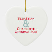 Onze Eerste Kerstmis als Mr en Mrs Couples Keramisch Ornament (Achterkant)