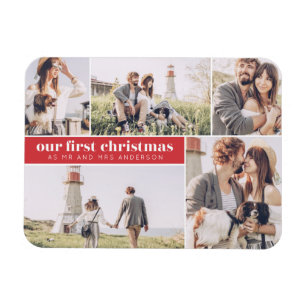 Onze eerste Kerstmis als Mr. en Mrs. Foto Kerstmis Magneet