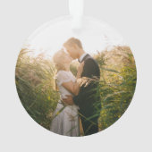 Onze eerste Kerstmis als Mr. en Mrs. Foto Ornament (achterkant)