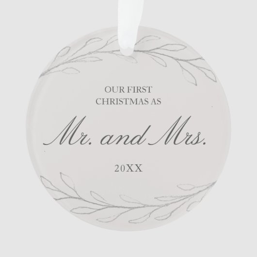 Onze eerste Kerstmis als Mr. en Mrs. Foto Ornament (voorkant)