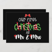 Onze eerste Kerstmis als Mr en Mrs Vrouw Echtgenoo Kaart (Voorkant / Achterkant)