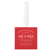 Onze eerste Kerstmis als Mr en Mrs Wedding Foto Kubus Ornament (Voorkant)