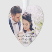 Onze eerste Kerstmis als Mr. & Mrs. 2 Foto Ornament (voorkant)