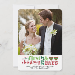 Onze eerste Kerstmis als Mr & Mrs Holiday Card Feestdagenkaart