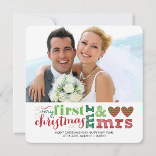Onze eerste Kerstmis als Mr & Mrs Holiday Card Feestdagenkaart