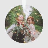 Onze eerste Kerstmis als Mr. & Mrs. met foto Ornament (achterkant)