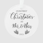 Onze eerste Kerstmis als Mr. & Mrs. met foto Ornament (voorkant)
