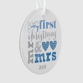 Onze eerste Kerstmis als Mr & Mrs Ornament (voorkant)