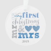 Onze eerste Kerstmis als Mr & Mrs Ornament (voorkant)