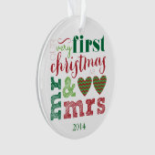 Onze eerste Kerstmis als Mr & Mrs Ornament (voorkant)