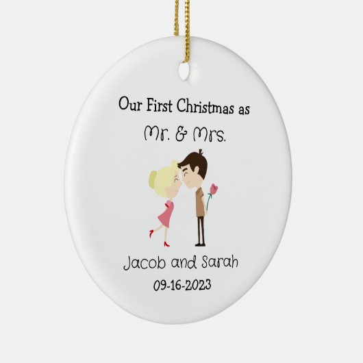 Onze Eerste Kerstmis als Mr & Mrs Ornament (Rechts)