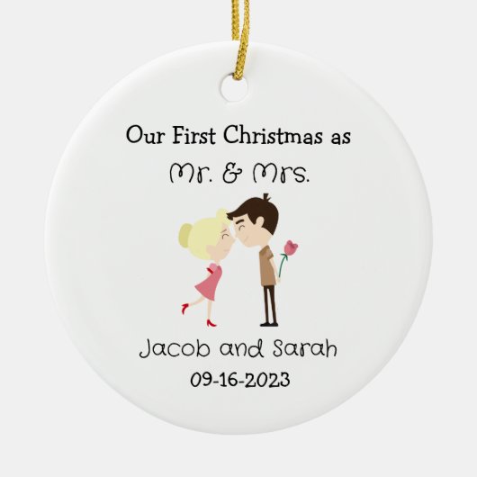 Onze Eerste Kerstmis als Mr & Mrs Ornament (Voorkant)