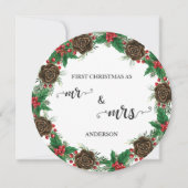 Onze Eerste Kerstmis als Mr & Mrs Passen getrouwd Feestdagenkaart (Voorkant)