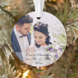Onze eerste Kerstmis als Mr. & Mrs Photo Ornament 