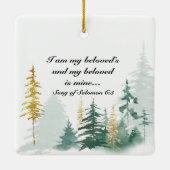 Onze eerste Kerstmis als Mr & Mrs Pine Trees Keramisch Ornament (Achterkant)