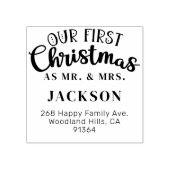 Onze Eerste Kerstmis als MR & MRS retouradres Rubberstempel (Afrduk)