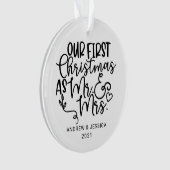 Onze eerste Kerstmis als Mr. & Mrs. | Weddenschap Ornament (voorkant)