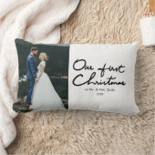 Onze eerste Kerstmis als Mr. & Mrs Wedding Foto Kussen (Deken)