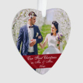 Onze eerste Kerstmis als Mr. & Mrs Wedding Heart S Ornament (voorkant)