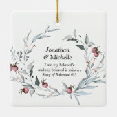 Onze eerste Kerstmis als Mr & Mrs Winter Wedding Keramisch Ornament (Achterkant)