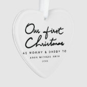 Onze eerste Kerstmis als Mummy en papa Chic Ornament (voorkant)