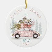 Onze eerste Kerstmis als Waterverf Keramisch Ornament (Voorkant)