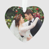 Onze Eerste Kerstmis Bloemen FOTO Terug Hart Ornament (achterkant)