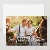 Onze eerste Kerstmis bruid bruidegom fotokaart Kaart (Voorkant / Achterkant)