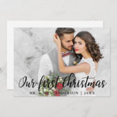 Onze eerste Kerstmis bruiloft fotokaart Kaart (Voorkant / Achterkant)
