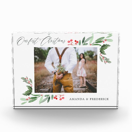 Onze Eerste Kerstmis Hulst Feestelijke Foto (Voorkant)