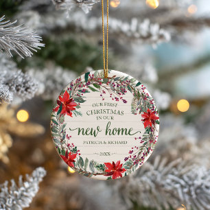 Onze Eerste Kerstmis In Ons Nieuwe Huis Rustieke K Keramisch Ornament