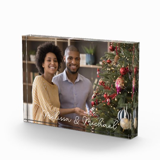 Onze Eerste Kerstmis Meneer & Mevrouw Persoonlijke Fotoblokken (Rechts)