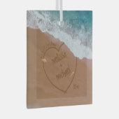 Onze eerste Kerstmis met Names Beach Dated Glas Ornament (Voorkant Rechts)