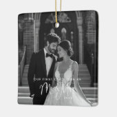 Onze eerste Kerstmis, Mr & Mrs Foto Keramisch Ornament (Links)