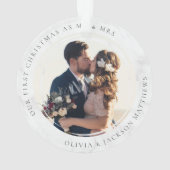 Onze eerste Kerstmis, Mr & Mrs Foto Ornament (achterkant)