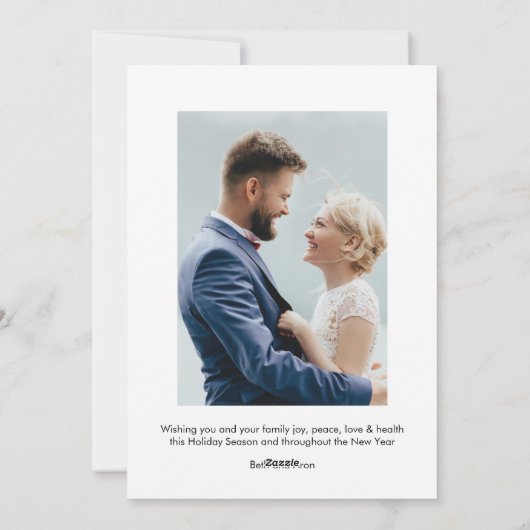 Onze eerste Kerstmis, Mr & Mrs Holiday 2 Fotokaart Feestdagenkaart (Achterkant)