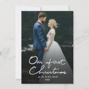 Onze eerste Kerstmis, Mr & Mrs Holiday 2 Fotokaart Feestdagenkaart
