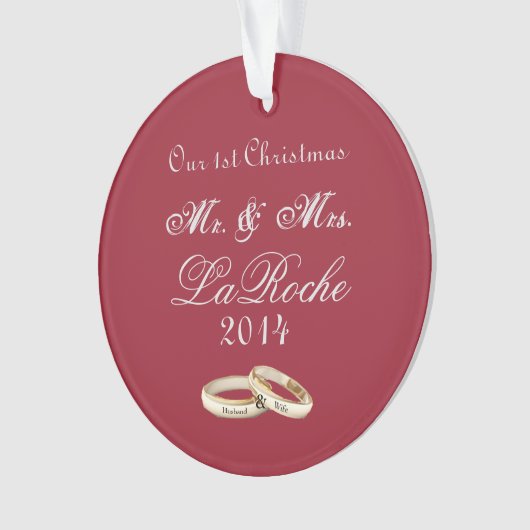 Onze eerste Kerstmis, Mr & Mrs Red Ornament (voorkant)