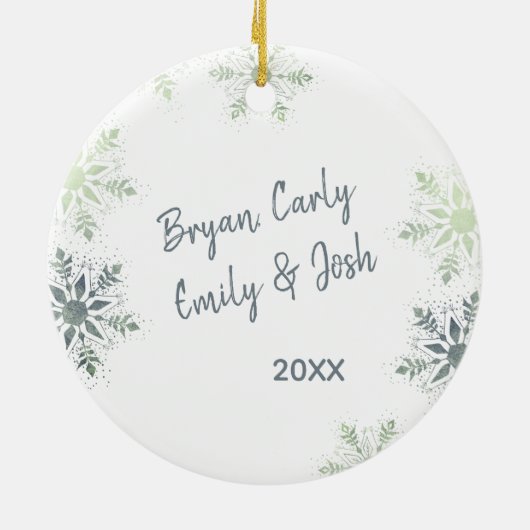 Onze eerste Kerstmis samen Foto Snowflake Keramisch Ornament (Achterkant)