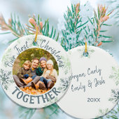 Onze eerste Kerstmis samen Foto Snowflake Keramisch Ornament