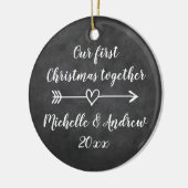 Onze eerste Kerstmis samen met aangepaste boomvers Keramisch Ornament (Links)