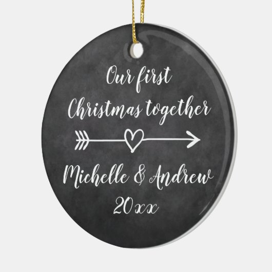 Onze eerste Kerstmis samen met aangepaste boomvers Keramisch Ornament (Links)